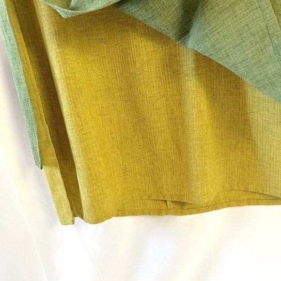 LASAGNIE GREEN DRESS MAXI DRESS LAYERED DRESS SLIT ON THE SIDE BOXY SHAPE 16 - Picture 7 of 16